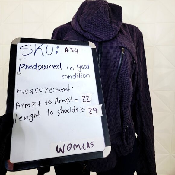 Lululemon Women's Houndstooth Swift Black Full-Zip Windbreaker Relay Jacket Sz M - Picture 8 of 8